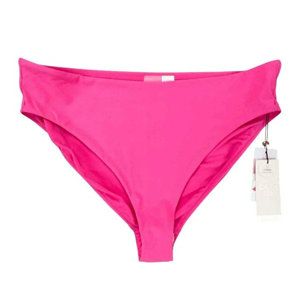 Callia XL Pink Heat High Leg Cheeky Bottom Swimsuit Bikini Bottoms NWT‎